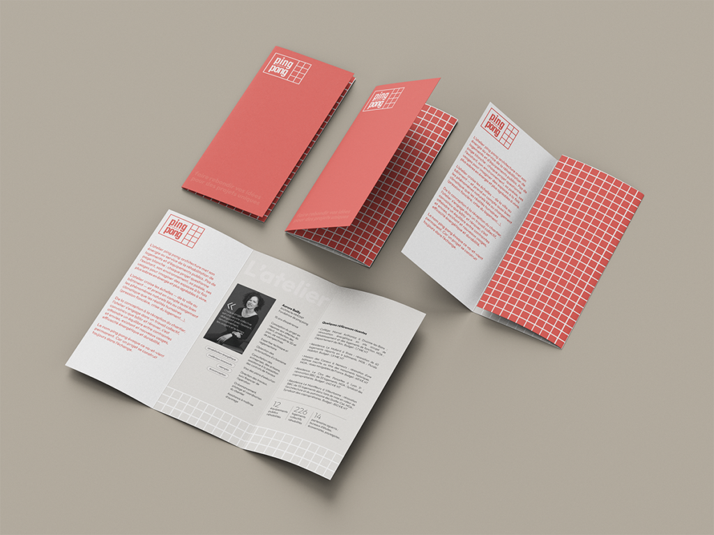 Plaquette version papier de l'agence Ping Pong architecture