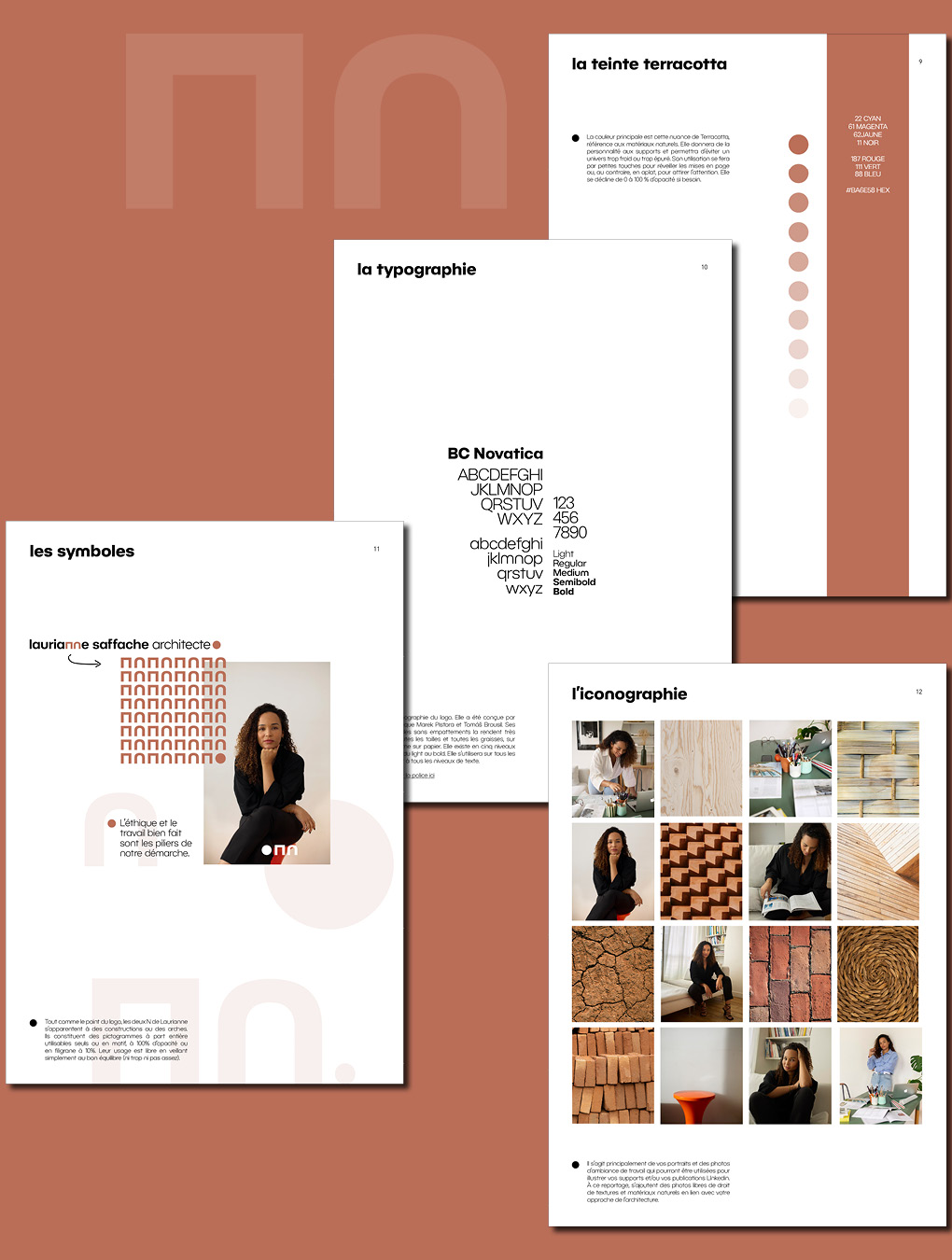 Extraits de la charte graphique de l'architecte Laurianne Saffache