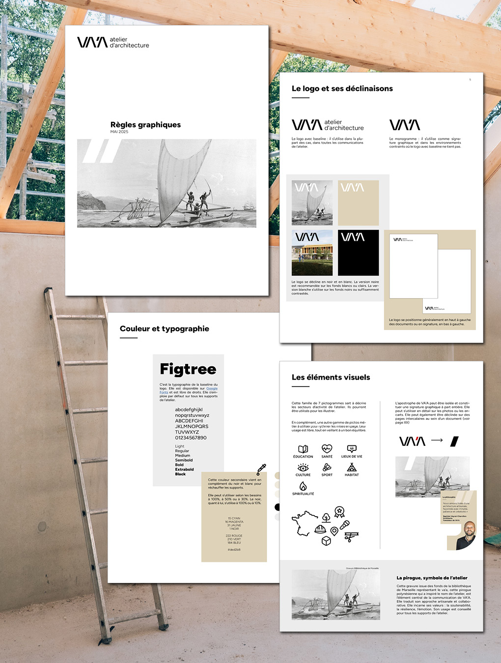 Extraits de la charte graphique de l'atelier d'architecture VA'A