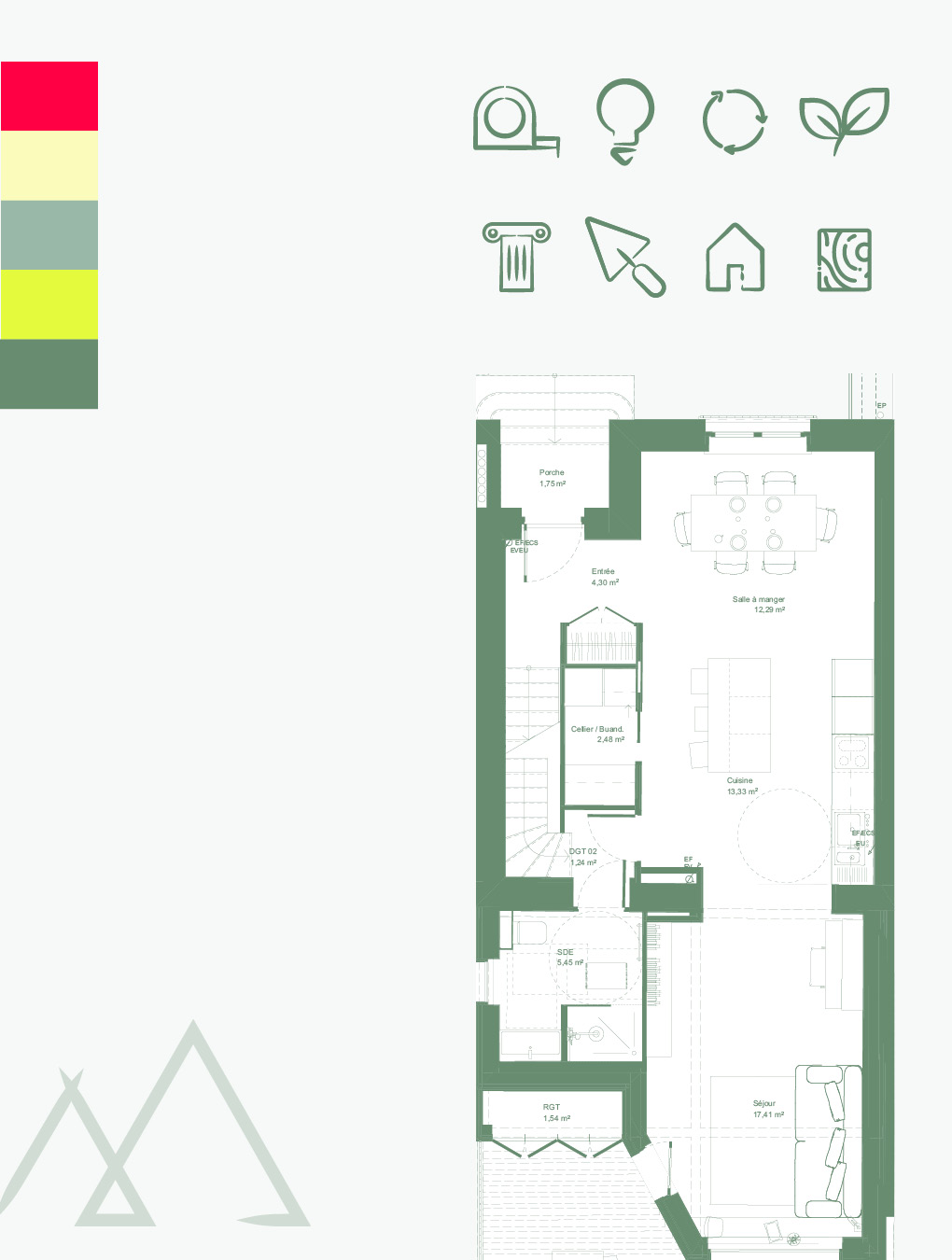 Principes de la charte graphique de l'agence Ahoy architectes pour les plans et pièces techniques
