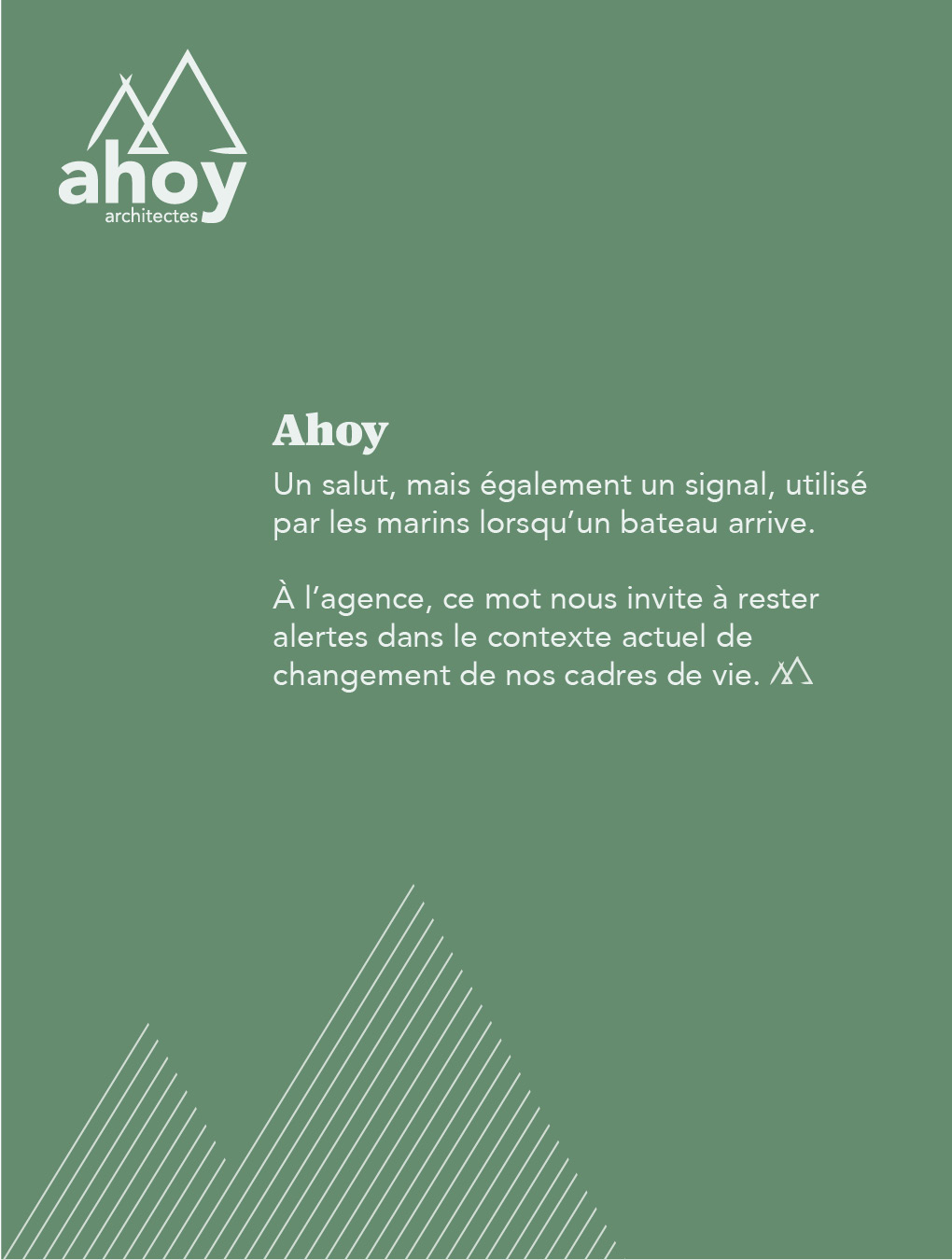 Application de l'identité visuelle d'Ahoy architecte
