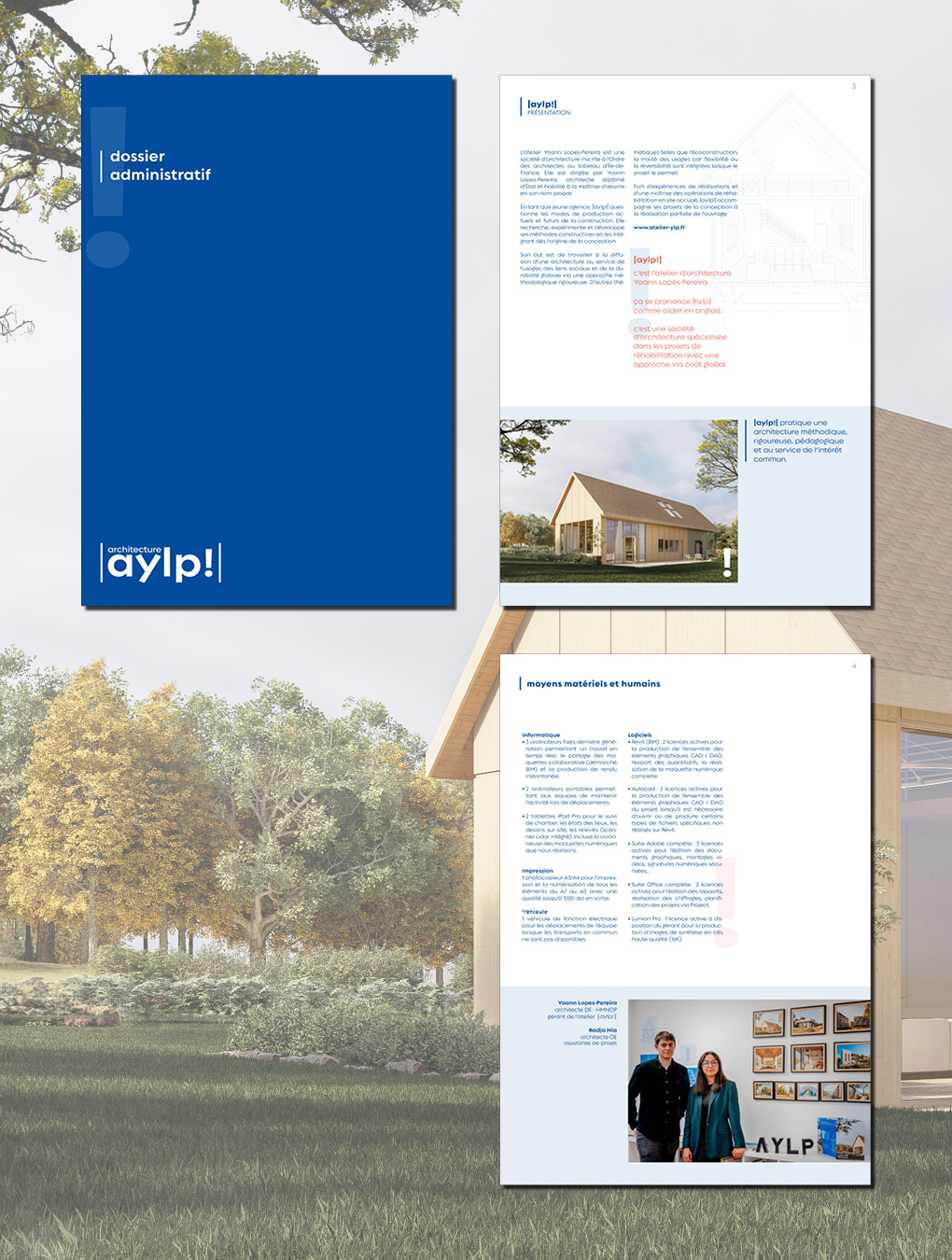 Extraits du kit de candidature aux marchés publics d'architecture pour l'atelier aylp