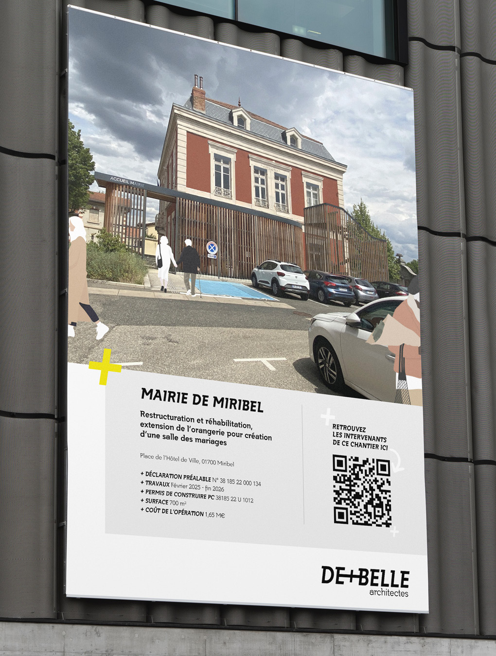 Refonte de la communication de l'agence d'architecture De Plus Belle : panneaux de chantier