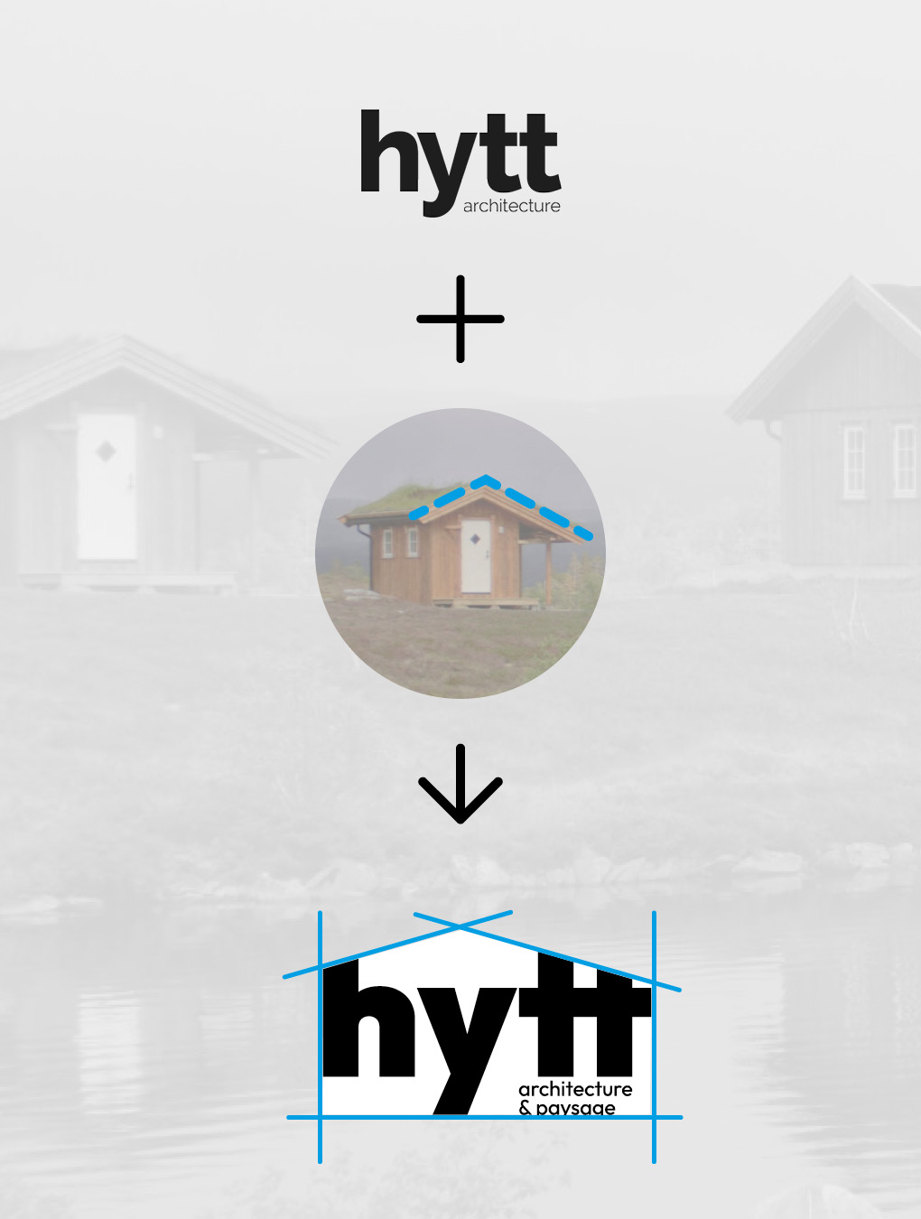 Explication de la refonte du logo Hytt architecture à partir du concept de la cabane