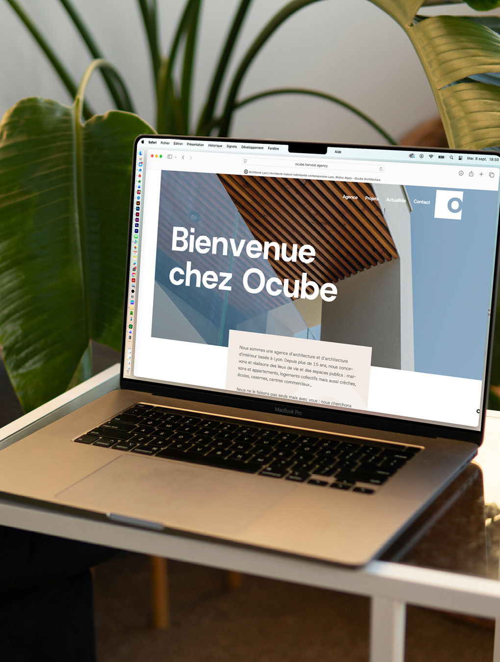 Homepage du site internet de l'agence Ocube